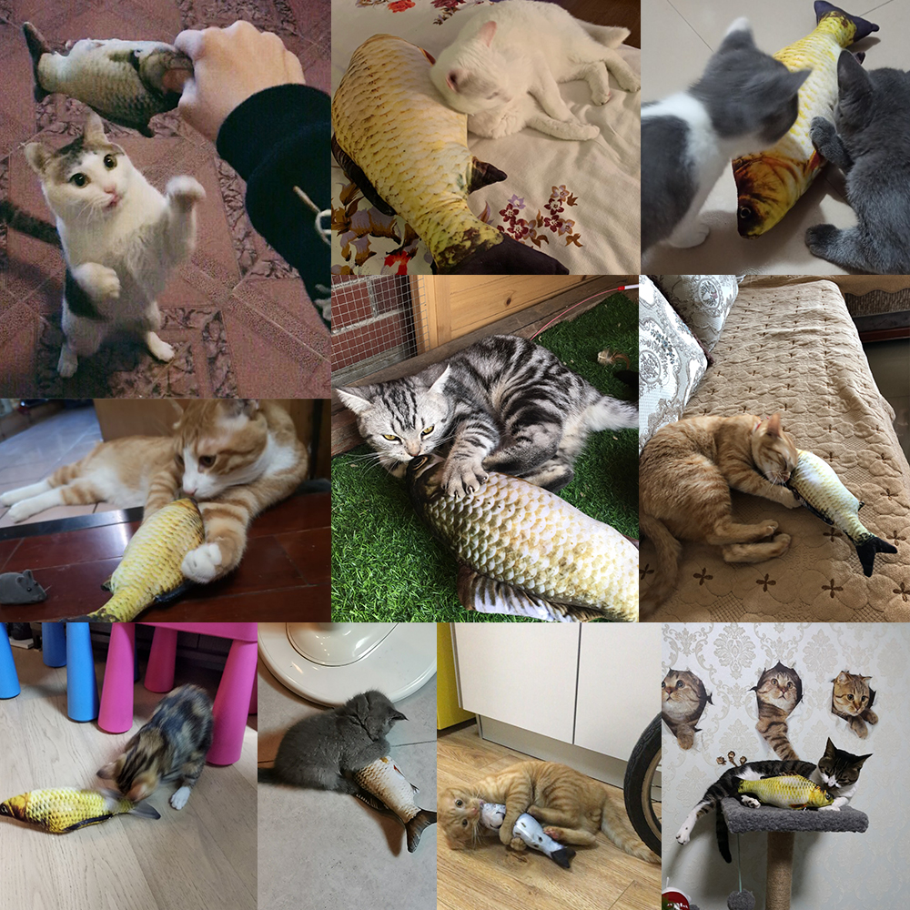 Electronic Cat Toy Cat Fish Toys Cats Chewing Playing Biting Supplies USB Charging Simulation Fish Toy Dropshiping 20/30/40cm