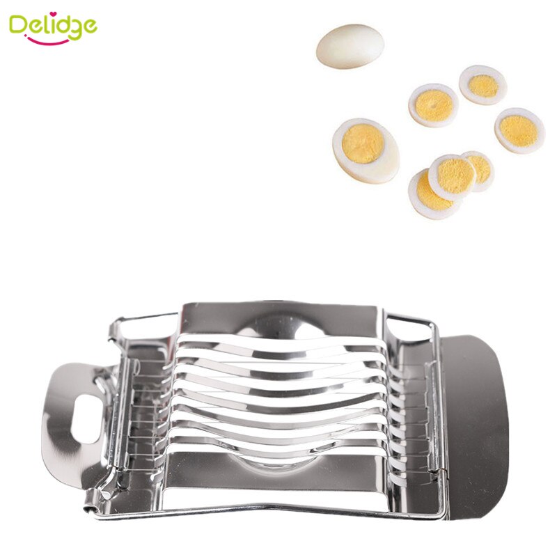 Delidge 1 pc Egg Slicer Cutter Roestvrij Staal Ei Tool Multifunctionele Keuken Egg Slicer Sectione Cutter Randen Ferramentas