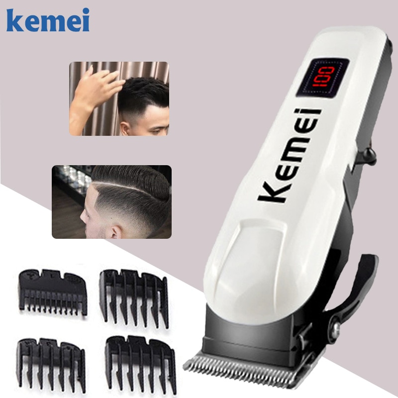 Kemei tondeuse à cheveux tondeuse professionnelle pour hommes barbe coupe-cheveux électrique machine de coupe de cheveux coupe de cheveux sans fil filaire 5