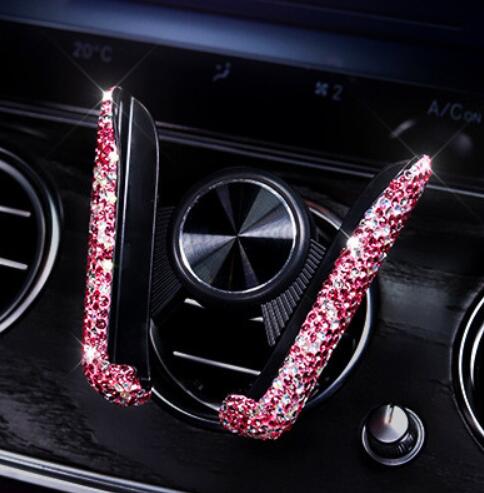 Krystall rhinestones universell bil telefonholder til iphone smarttelefon mobiltelefon auto holder stativ luftventil telefonholder: 07