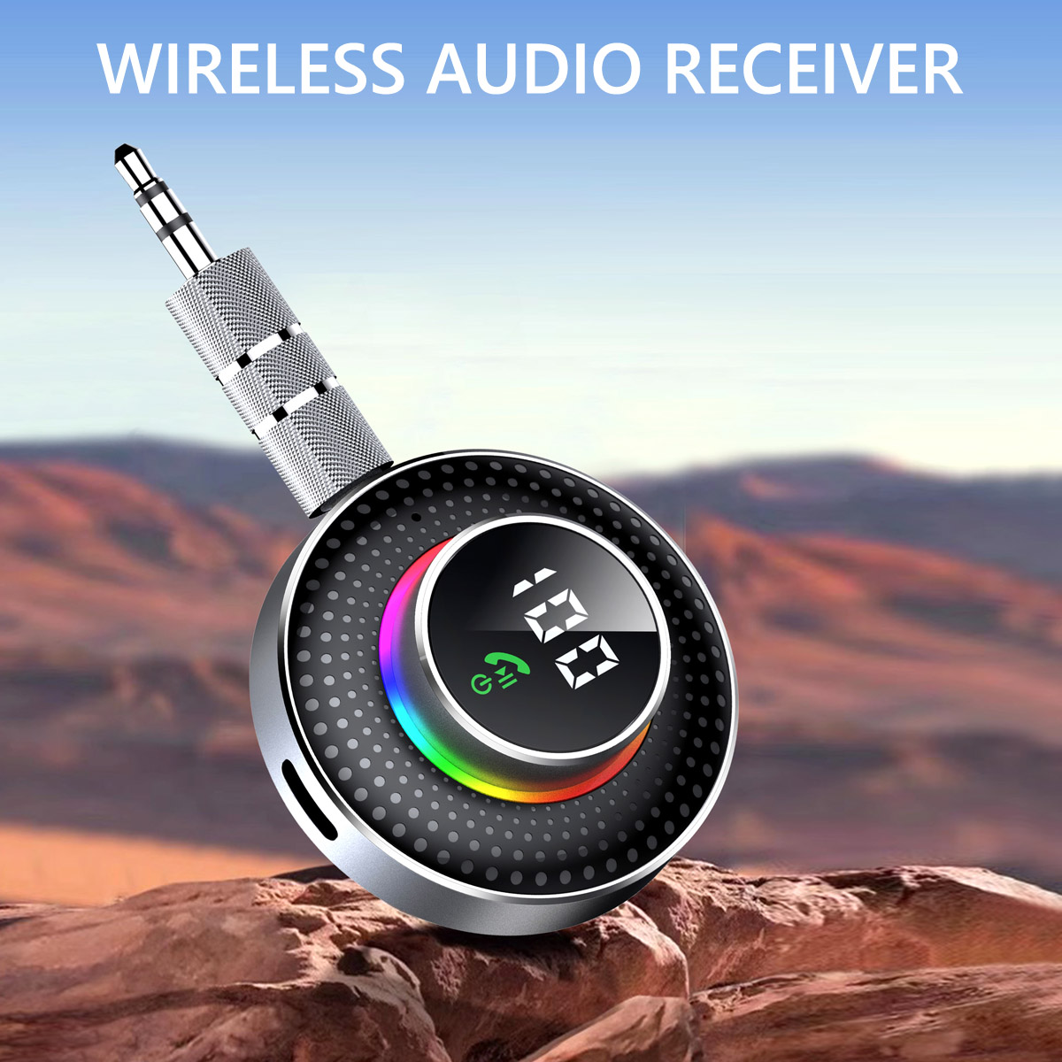 Handsfree bellen Carkit Bluetooth draadloze ontvanger 3,5 mm Aux draadloze muziekontvanger Ondersteuning voor het aansluiten van 2 apparaten Auto-adapter