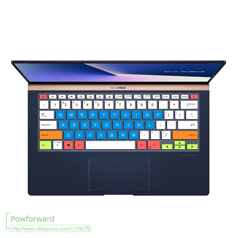 For ASUS ZenBook 14 UX434 UX434FL ux434flc UX431 UX431FN UX431FA UX392 UX392FN UX392FA laptop Silicone Keyboard cover Protector: candyblue