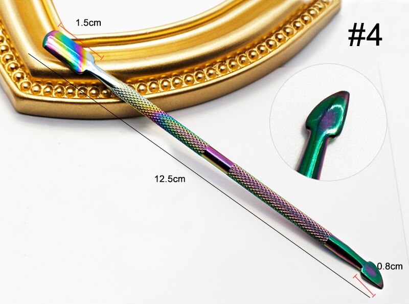 Dual-ended Chameleon Nail Cuticle Pusher Set Dead-skin Remover Cuticle Nipper Clipper Scissor Stainless Steel Manicure Tool