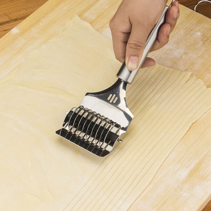 Rvs Noedels-splitters Handleiding Noodle Pasta Snijmachine Hand aangezwengeld Pasta Mes Shredder Roller Mes GF278