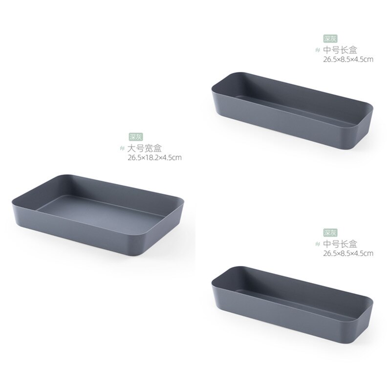 Drawer Organizer Tableware Cutlery Tray Organiser For The Drawers Dividers Plastic Storage Boxes For Kitchen: 1L and 2M Gray