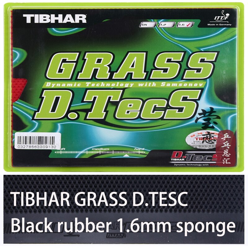 Tibhar GRASS D.TECS long pimples in table tennis rubber and rubber without sponge xo table tennis rackets racquet sport: black 1.6mm