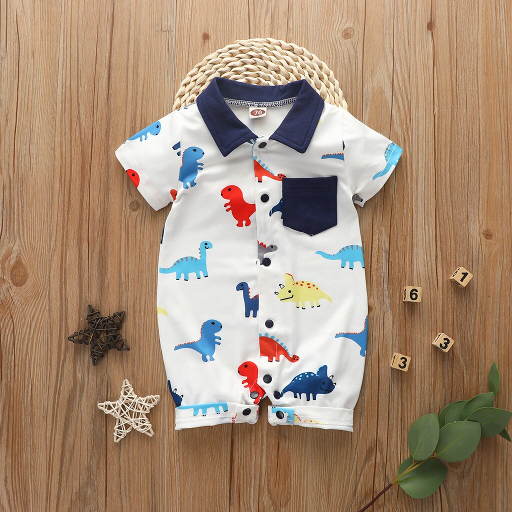 Baby Jongens Kleding Romper Zomer Dinosaurus Romper Jumpsuits Outfits Kleding Korte Mouw Jumpsuits Kid Kleding