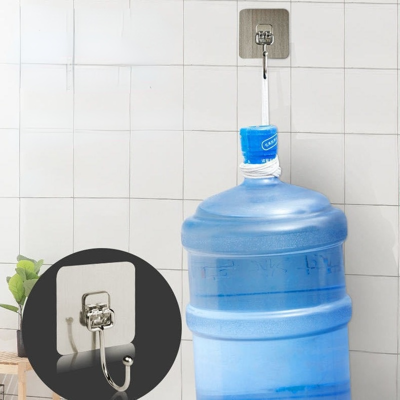 5/10/15/20/30Pcs Rvs Haak Punch-Gratis Sterke Zelfklevende Muur gemonteerd Haak Badkamer Organizer Haak Woonaccessoires