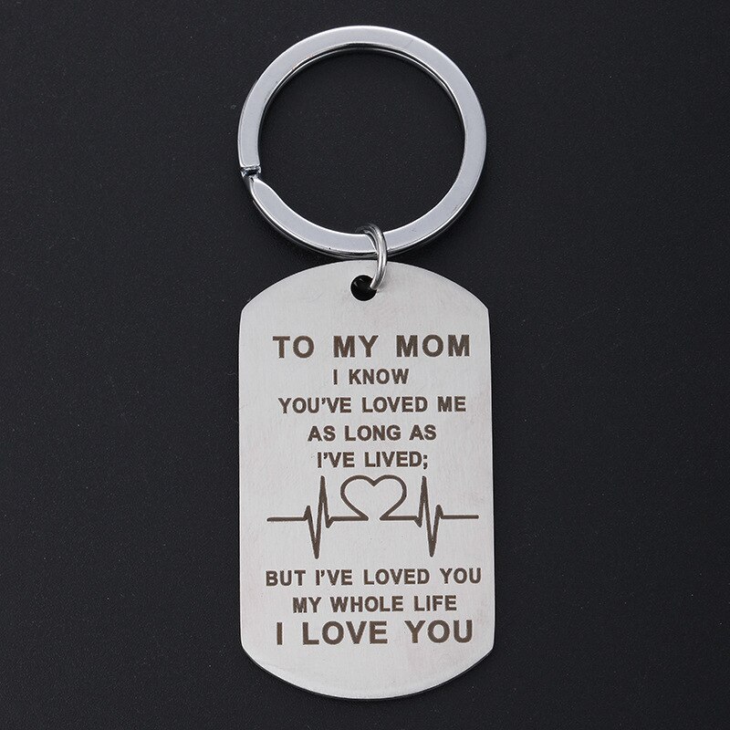 Mode Moederdag Sieraden Rvs Tag Ketting Om Mijn Moeder Brief Army Hanger Ketting Party sieraden: Keychain