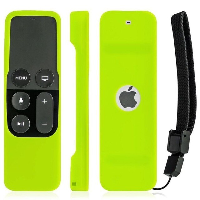Fjernbetjeningsdæksler til æble  tv 4k 4th gen farverig fjernbetjening silikone blød beskyttende hud cover cover: Grøn