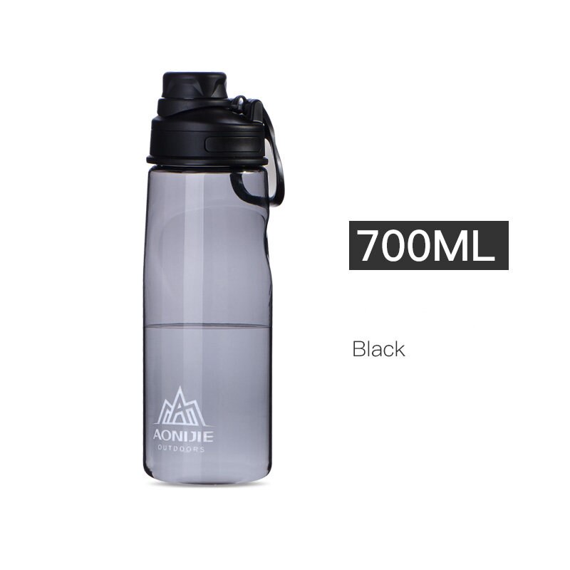 Aonije Sport Water Fles SD32 Lekvrij Draagbare Cup Waterkoker Bpa Gratis Voor Fietsen Hardlopen Fitness Gym 500Ml 700Ml: Black 700ml