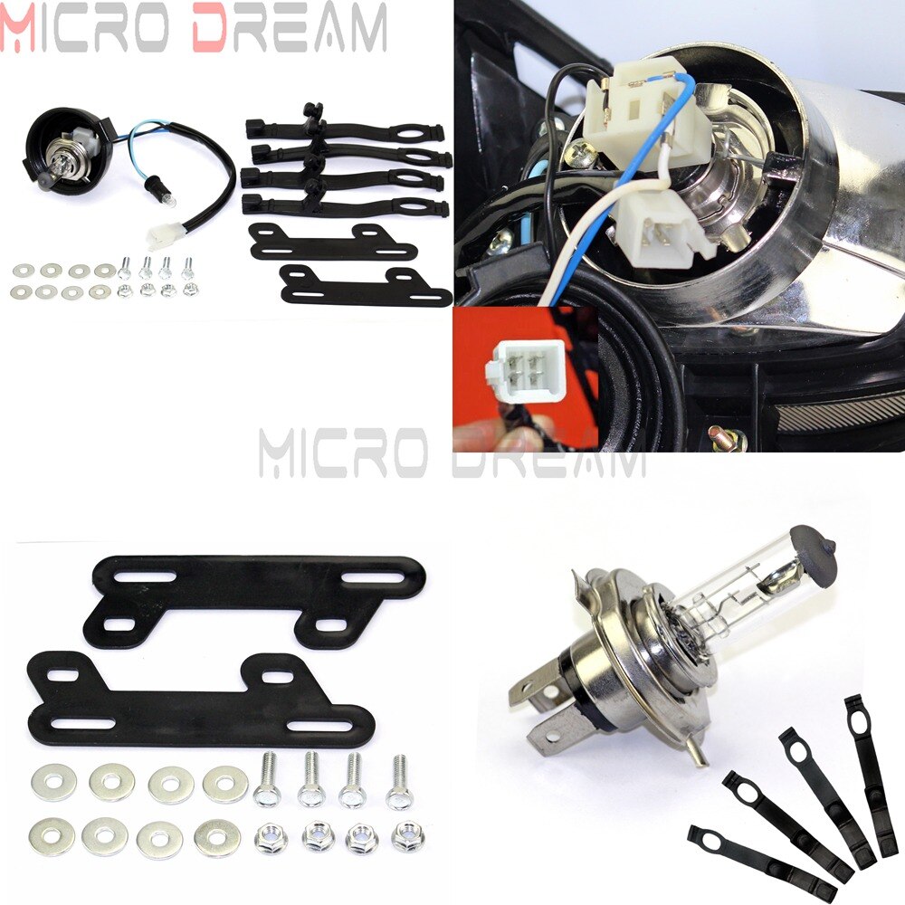 Motocross Dirt Bike Offroad Enduro H4 Headlight Universal 12V 35w Motorcycle Headlamp Mask for Honda Yamaha Suzuki CRF WRF DR YZ