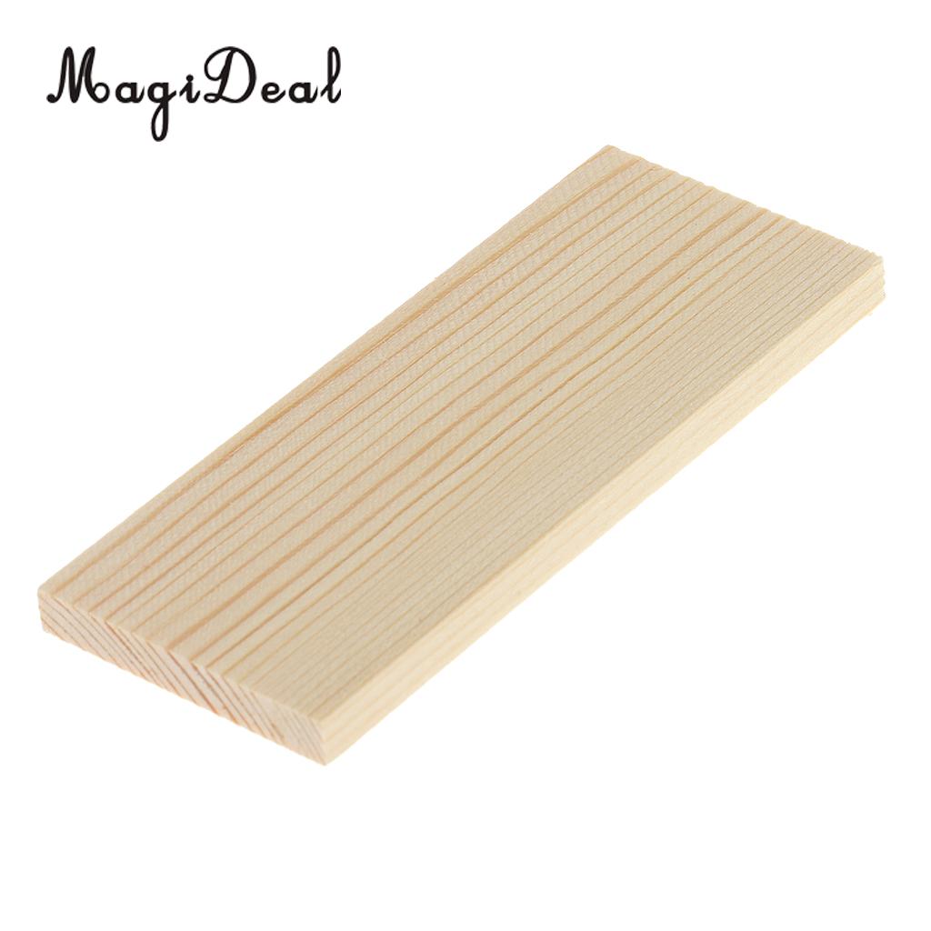 MagiDeal 10 Pieces 10cm 20cm 30cm Mixed Size Natural Pine Wood Rectangle Board Panel for Arts Craft Pinus Sylvestris