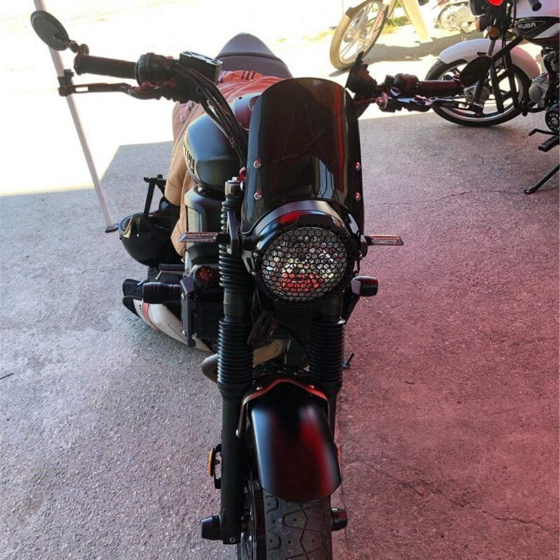 Motorsykkel frontlys fairing frontrute frontrute kompatibel til triumf bonneville 2001-t100 2003-( svart): misligholde tittel