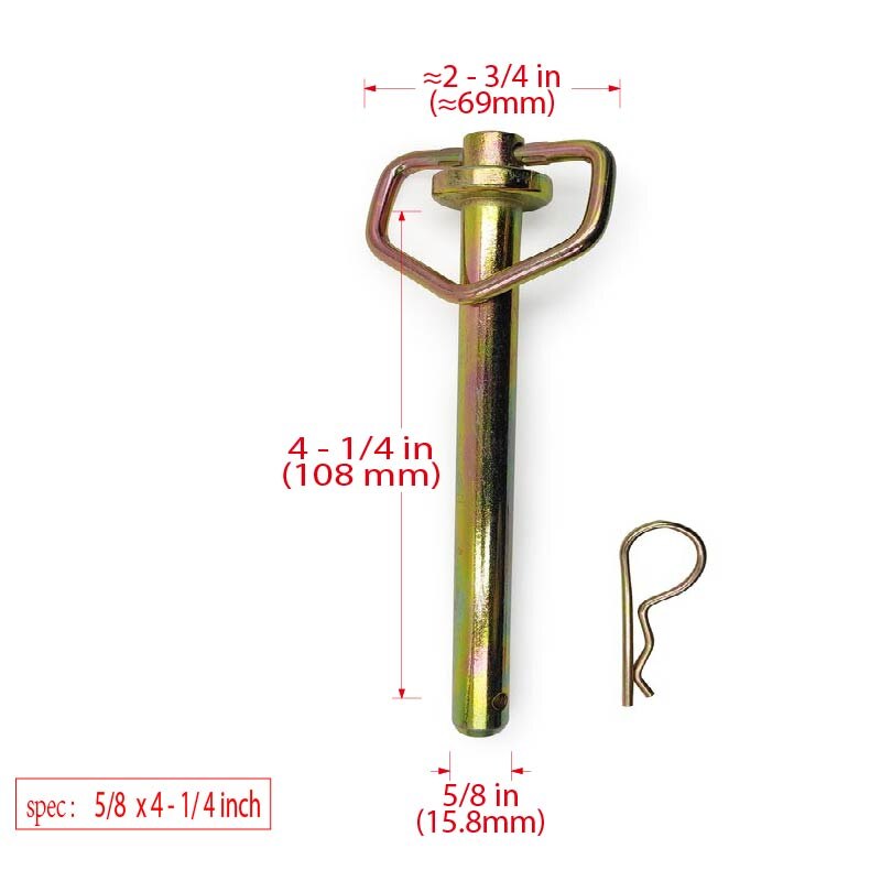 Anhängerkupplungsstift/Clip-Zubehör für Traktoren, Anhängerkupplungsstift mit Drehgriff, Heftungsstift mit Clip-Zubehör für Traktoren: M1.4