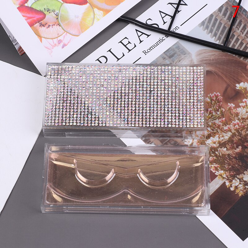 1pcs Popular 3D False Eyelashes Packaging Empty Lash Case Bling Glitter Eyelash Pull Box Diamond False Eyelash Packaging Box: N7