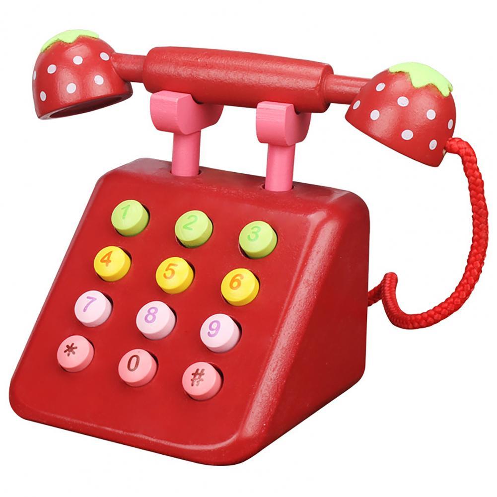 Rotary Phone Toy Hand-on Ability Universal Vibrant Color Traditional Bell Ring Tone Phone Toys:  Red