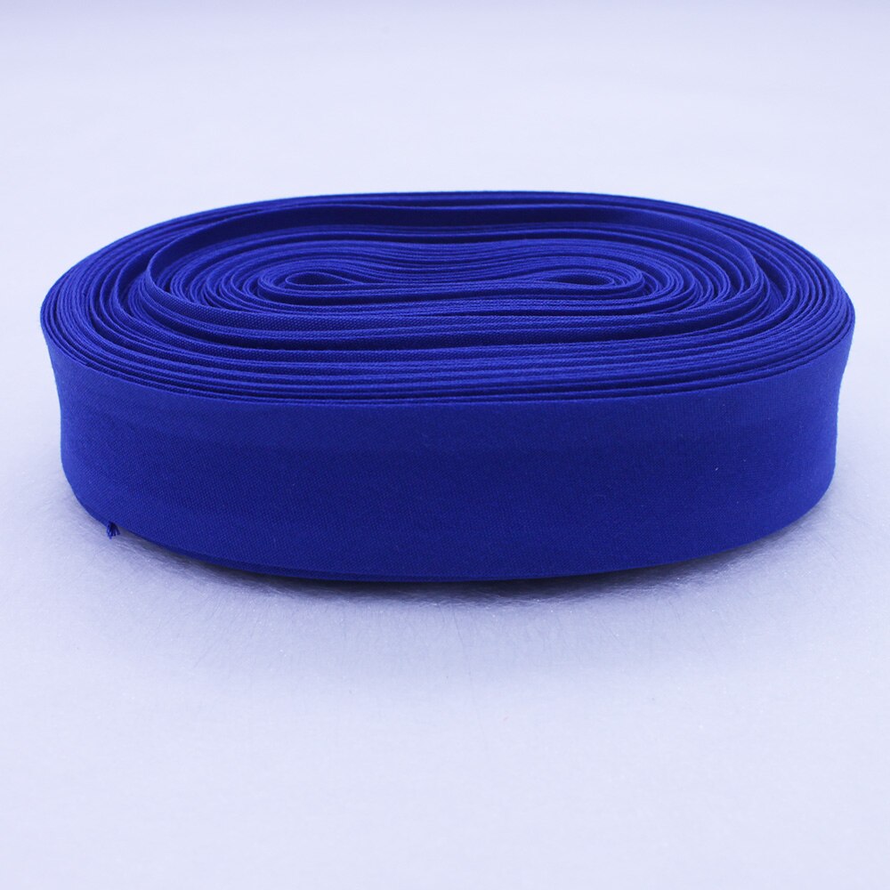 Polyester / Cotton 1" 25mm T/C Bias Binding Tape For Sewing Trimming Single Fold Ribbon Solid Color DIY 25yards/Roll: Blue