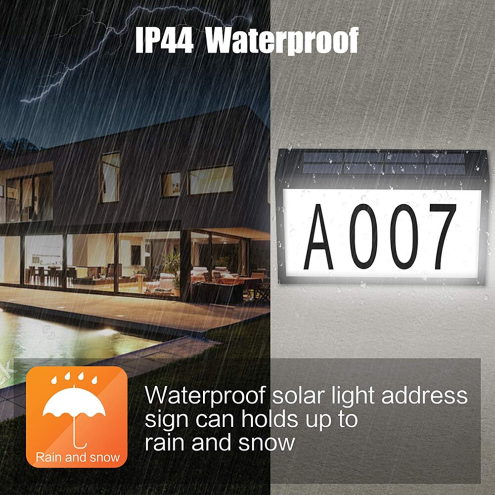 Solar Powered Waterproof House Number Light 10LED Address Sign Outdoor Lamp