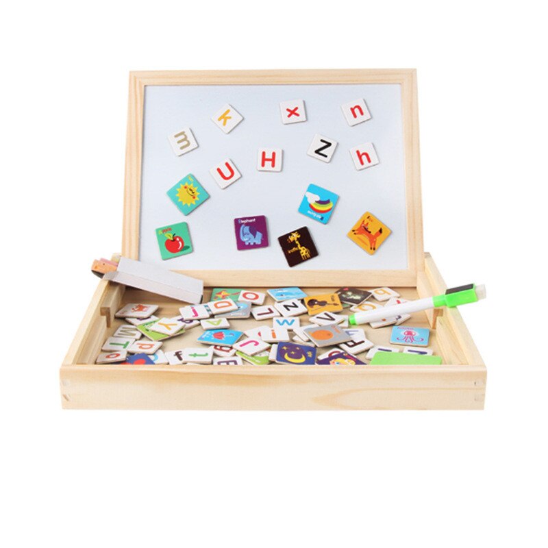 3D Wooden Magnetic Puzzle - Figures, Animals, Vehicles, Drawing Board - Educational Toy for Kids: STYLE-J