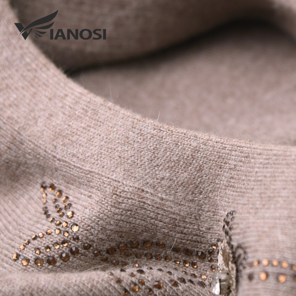 Vianosi vinteruld kvinder baret varm blomst rhinestones strikkede kvindelige hatte hætter