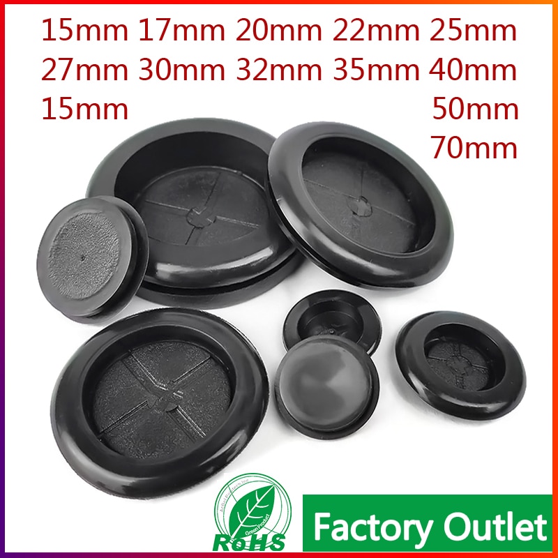 1/10p einseitige Gummitüllen zum Schutz, Ring15/17/20/22/25/27/30/32/35/40/45/50/70 mm, geruchlose Gummidichtung zum Schutz des Drahts