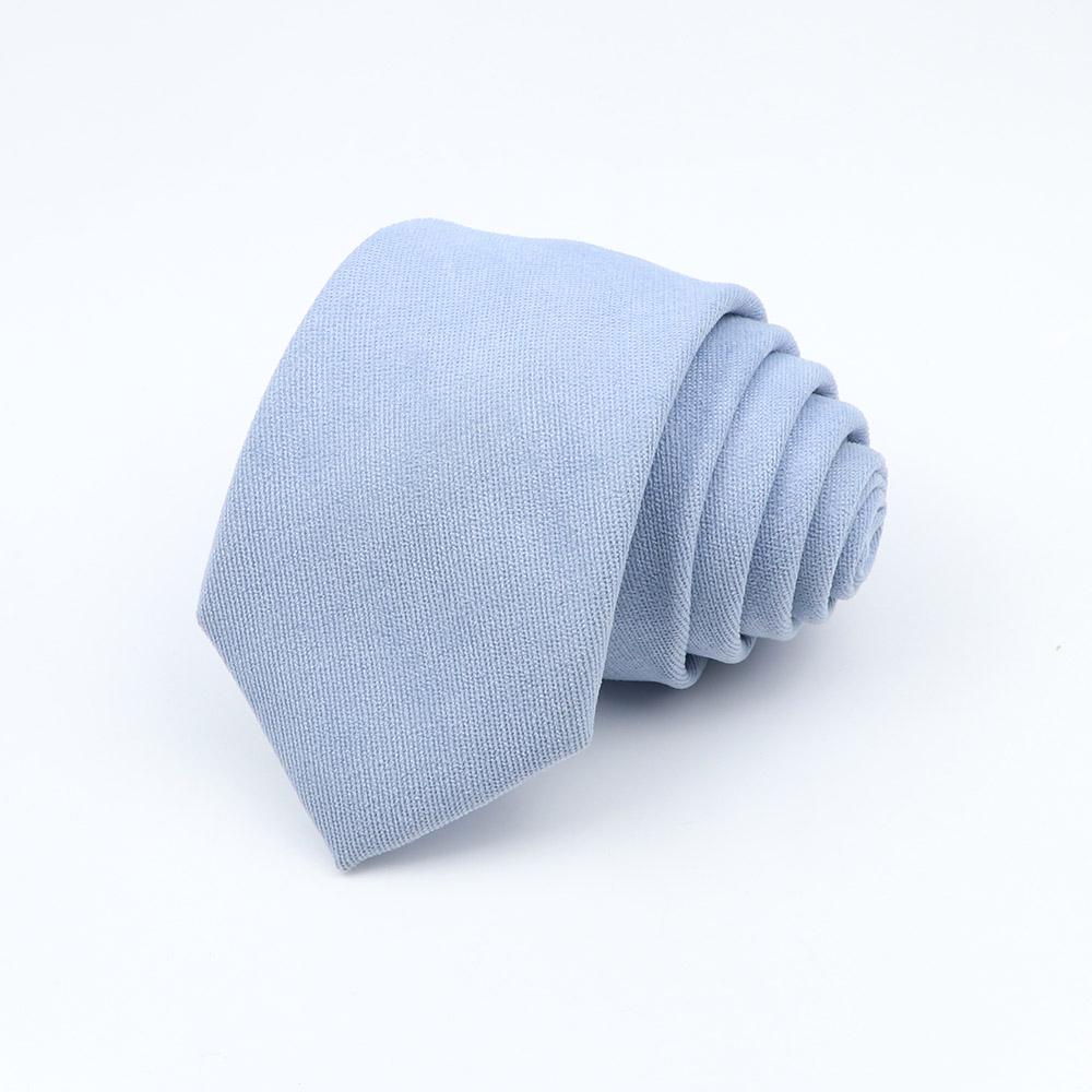 29 coloré couleur unie hommes cravate 100% coton doux velours côtelé pour hommes femmes romantique fête de mariage cravate vert rose kaki cravate: BLEU CIEL