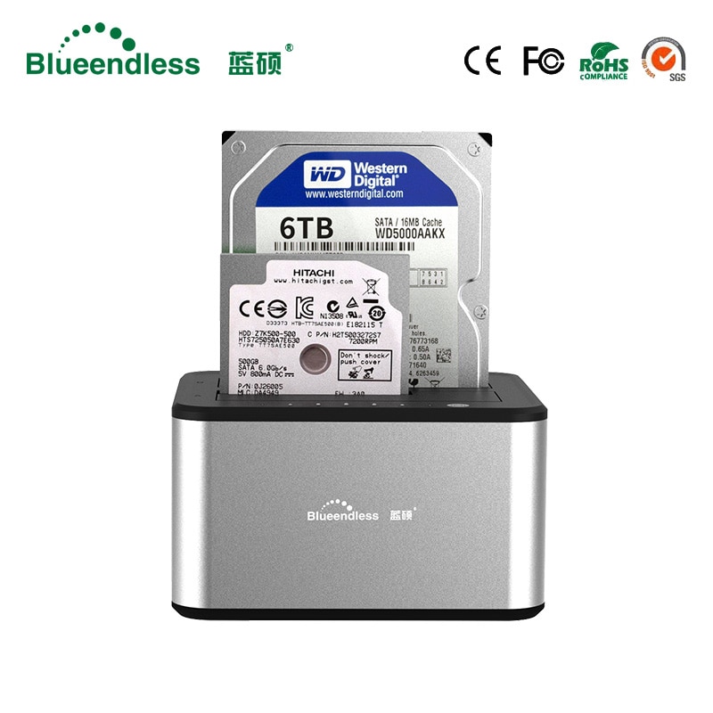 Aluminum Hard Disk External Case 6TB Hdd Box 2.5/3.5 USB 3.0 Hdd Docking Station Sata to Usb Hdd Dock 2.5 Hdd Case