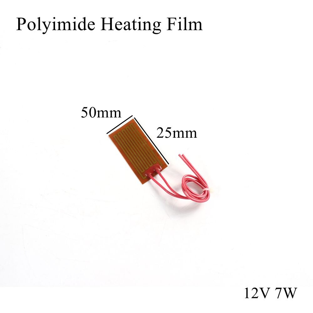 50x25mm 12V 7W Pi Heizung Film Platte Polyimid Elektrische Beheizte Tafel Pad matt Electrotherma flexibel klebe Folie Öl Heizung