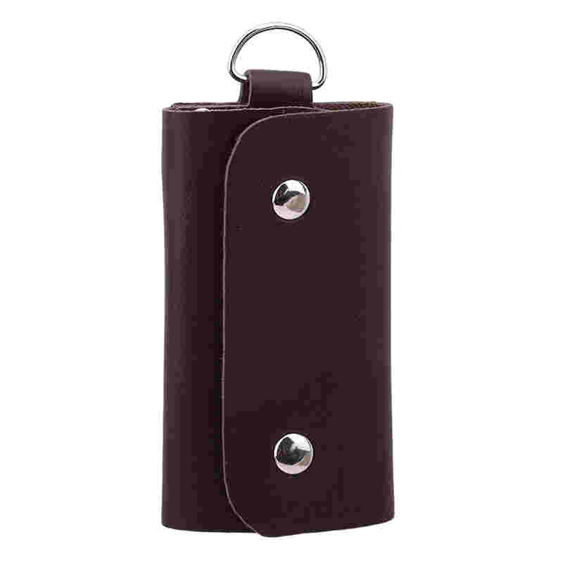 Hommes PU cuir voiture clé portefeuilles porte-clés femme de ménage porte-clés organisateur sacs gestionnaire PU porte-cartes en cuir voiture porte-clés clé portefeuille: Coffee