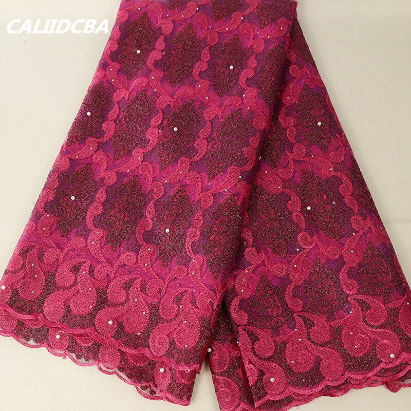 DIY Mesh Lace Fabric Embroidery Lace African Fabrics 5Yards Fabrics For Wedding Dress French Lace Fabric Women