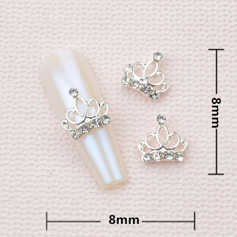 10 Stück Mini 4*5mm Kristall Schmetterling Nagel Kunst Reize 3D Diamant Schmuck Teile Rosa Klar Metall Manikübetreffend Dekoration Strass Edelsteine: Grau