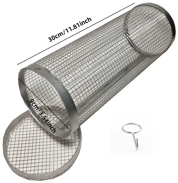 Rollender Grill korb Edelstahl Grill zylinder tragbare Outdoor-Grillz Stand Camping zubehör Kebab Küchen bedarf: WHITE