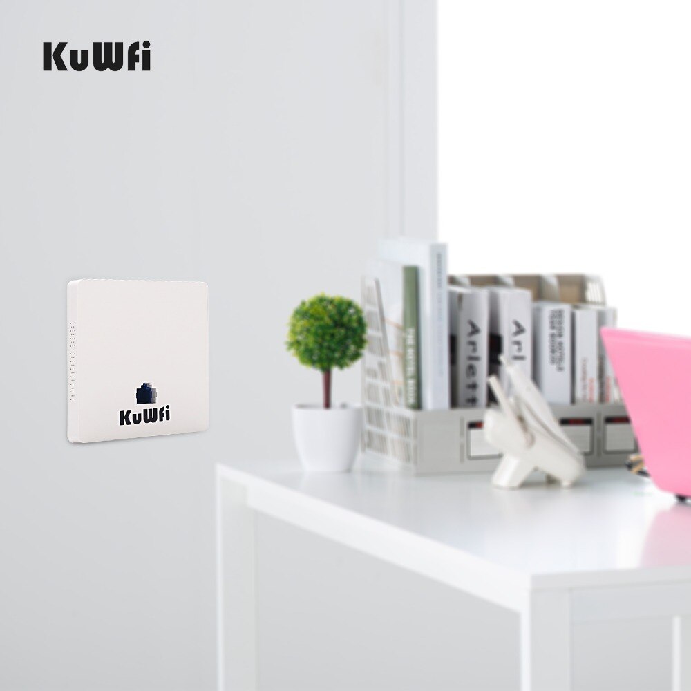 Kuwfi 300 mbps trådløs router indendørs in-wall trådløst adgangspunkt trådløs ap router support 20 brugere