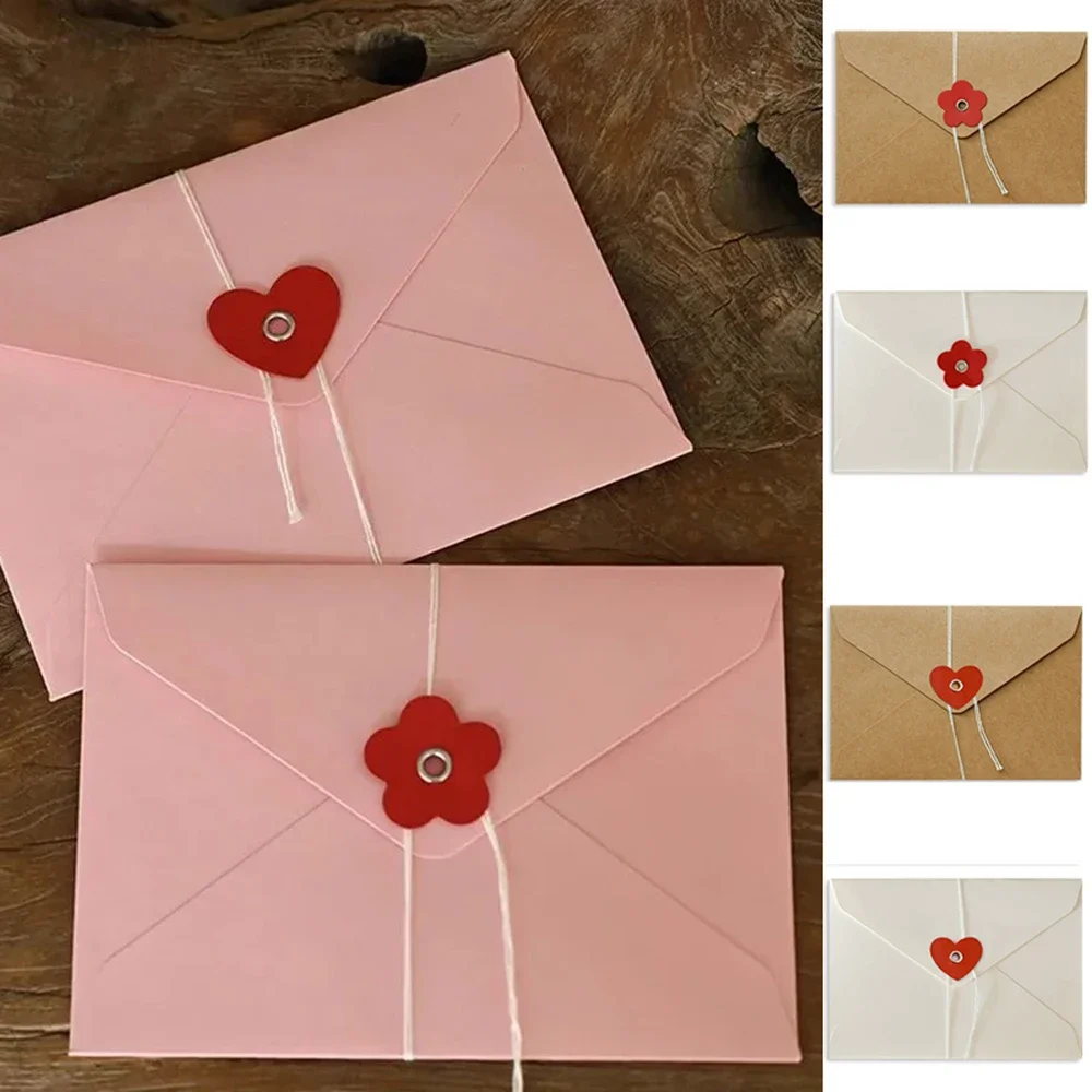 5 sztuk Kawaii kocham serce koperty kwiatowe 200gsm koperty papierowe na podkładki listowe DIY zaproszenia ślubne okładka torba robić pakowania prezentów