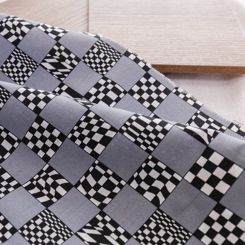 Tessuto estivo in cotone stampato comodo tessuto in popeline per abiti da uomo fai-da-te TJ1388