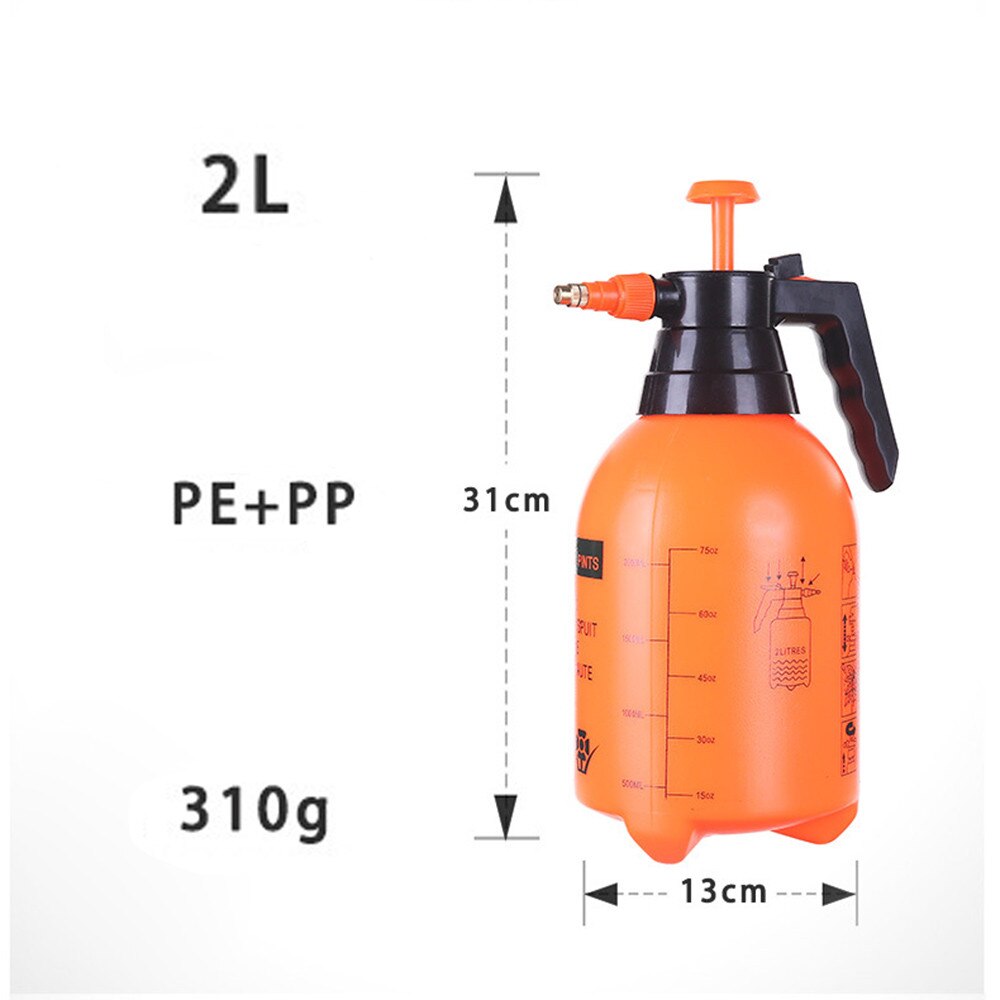 2L Pneumatic Automatic Sprayer Orange Bottle Watering Pot Garden Sprinkler #55