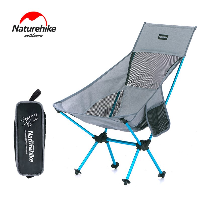 Naturehike Leichte kompakt Falten hoch Angeln Picknick Stuhl Tragbare draussen Falten Camping Stuhl Sitz Faltbare Strand Stuhl: grau