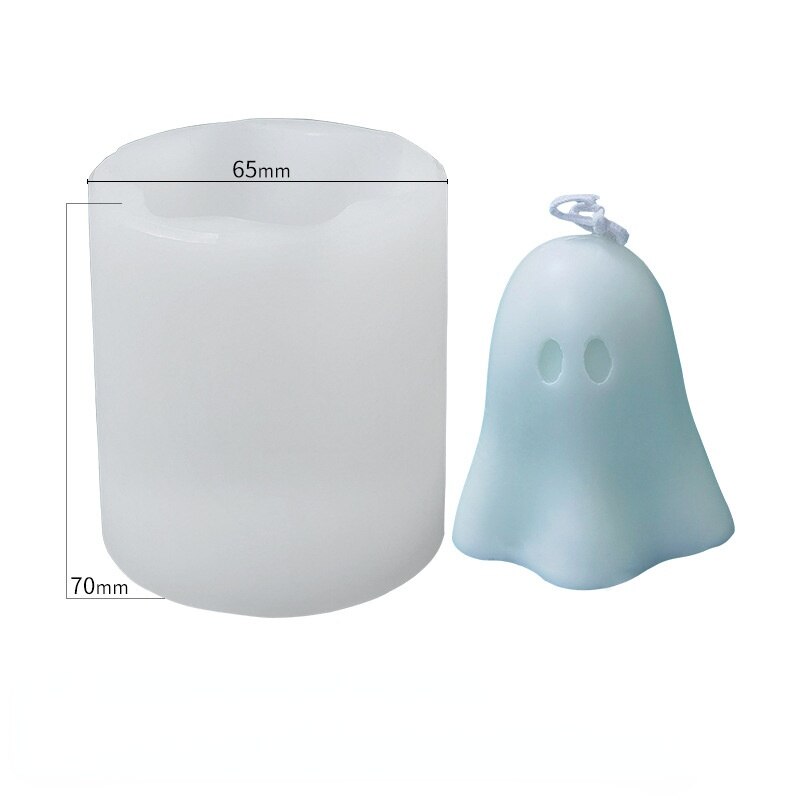 Halloween Ghost Bride Groom Candle Silicone Mold DIY Skull Pumpkin Candle Making Resin Soap Mold Christmas Craft Home Decor: Ghost (Small)