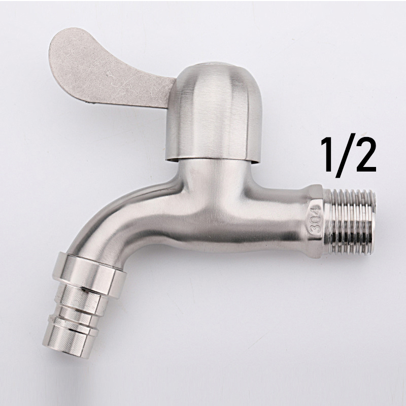 Garten-Wasserhahn aus Edelstahl 304, schnell zu öffnender Wasserhahn, Waschmaschine, Kaltwasserhahn, Mopp-Schwimmbad-Wasserhähne