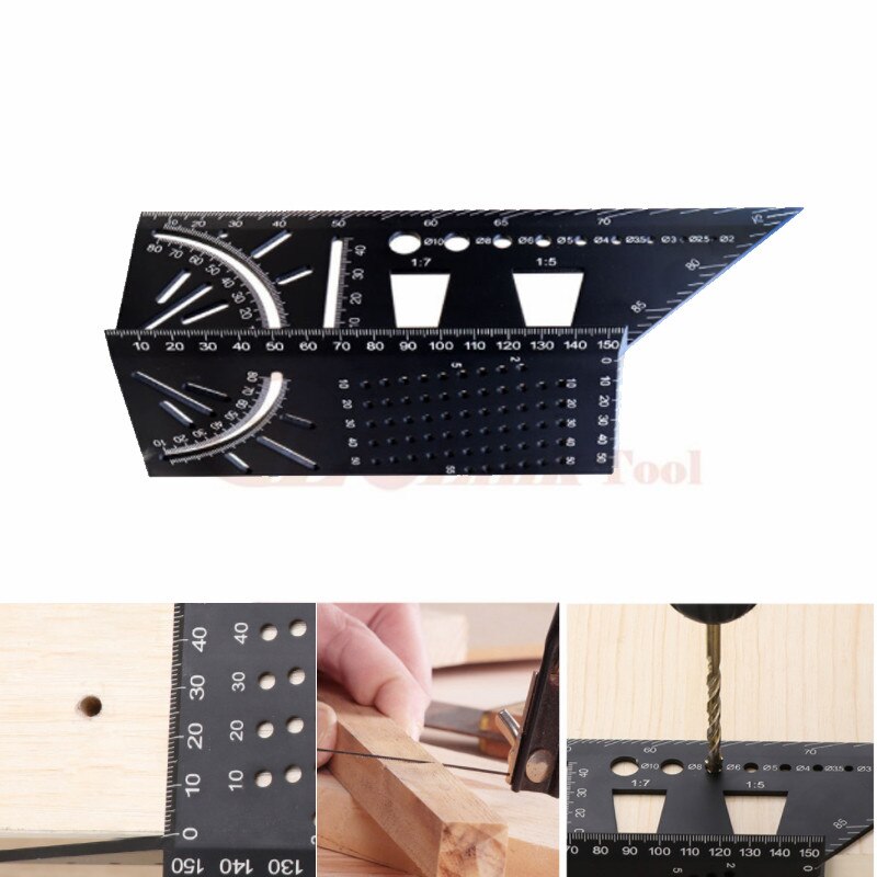 Hout Tool Japanse Aluminium Houtbewerking Multifunctionele Vierkante 45 Graden 90 Graden Gauge Heerser