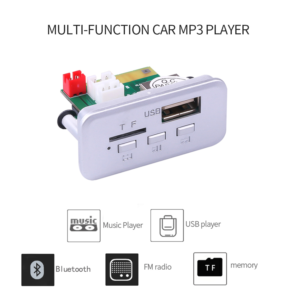 Dekoder MP3 Bluetooth 5.0 DC 12V Car Audio FM Radio Module Handsfree Bezprzewodowy odtwarzacz MP3 Obsługa USB TF AUX do głośnika