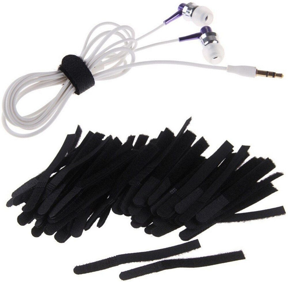 100PCS Reusable Fastening Cable Ties Cable Strips Adjustable Multipurpose Fastening Wraps Cable Winder Ties Wire Velcro tape