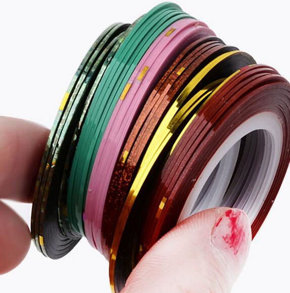 Mix Kleuren Rolls Striping Tape Lijn 20M Nail Art Decoratie Sticker Diy Nail Tips Nail Care