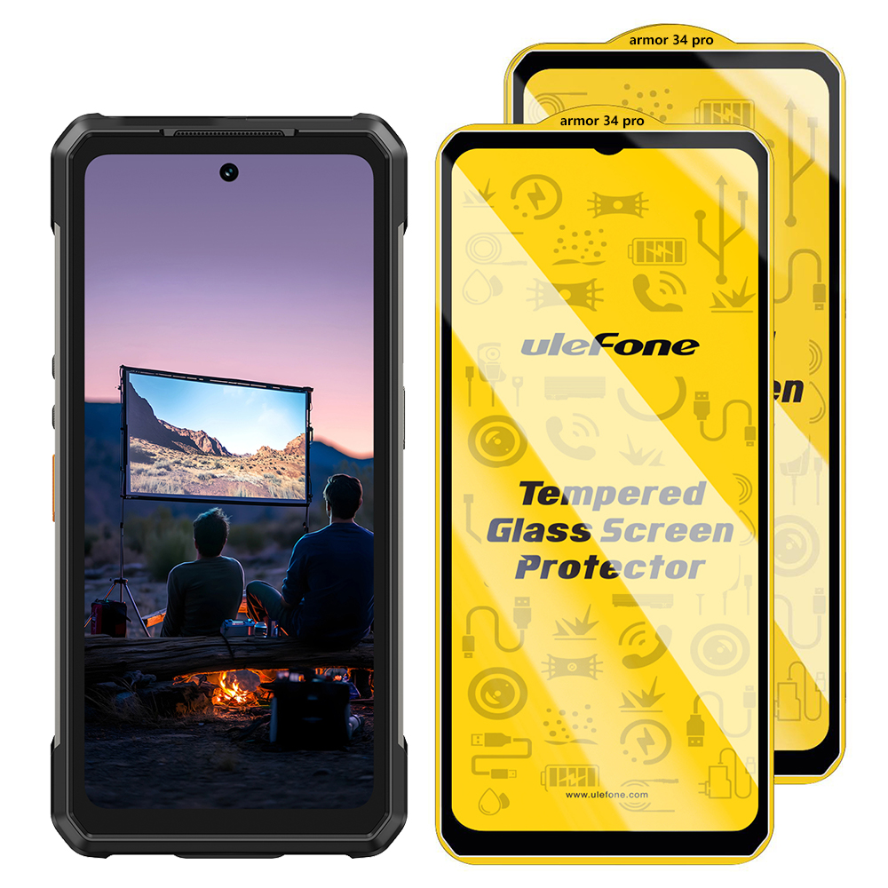2 stuks/set ulefone armor 34 pro 27 26 25 24 23 22 mini 20 hd anti-vingerafdruk gehard glazen schermbeschermer krasbestendig glas: Wit