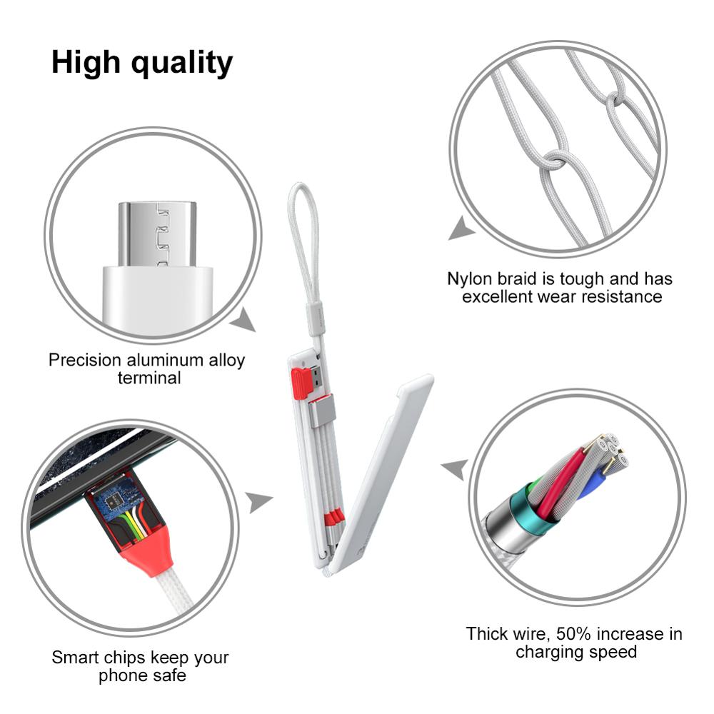 Caja Mágica de Cable de datos de tres-en-uno móvil Teléfono de carga rápida cargador de tres-Línea Tres usar Android de Apple dos-en-uno portátil