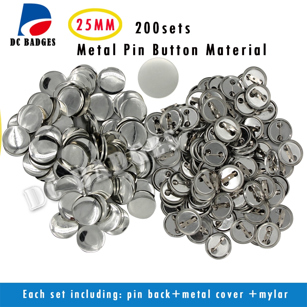 200sets 25mm (1") Metal pinback button badge material badge Components Supplies