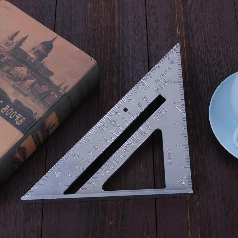 7 Inch Aluminum Alloy Measuring Ruler Speed Square Roofing Triangle Angle Protractor Trammel Measuring Tools For Carpenter