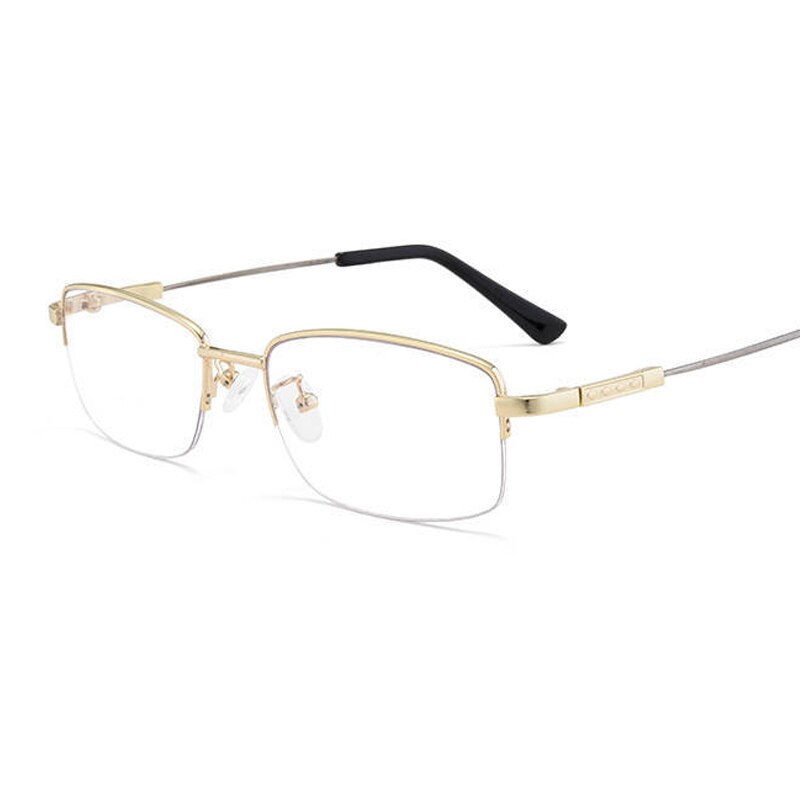 Metalowe tytanowe wieloogniskowe okulary do czytania progresywne dwuogniskowe okulary blokujące niebieskie światło ochrona UV okulary do czytania pół ramki mężczyźni kobiety