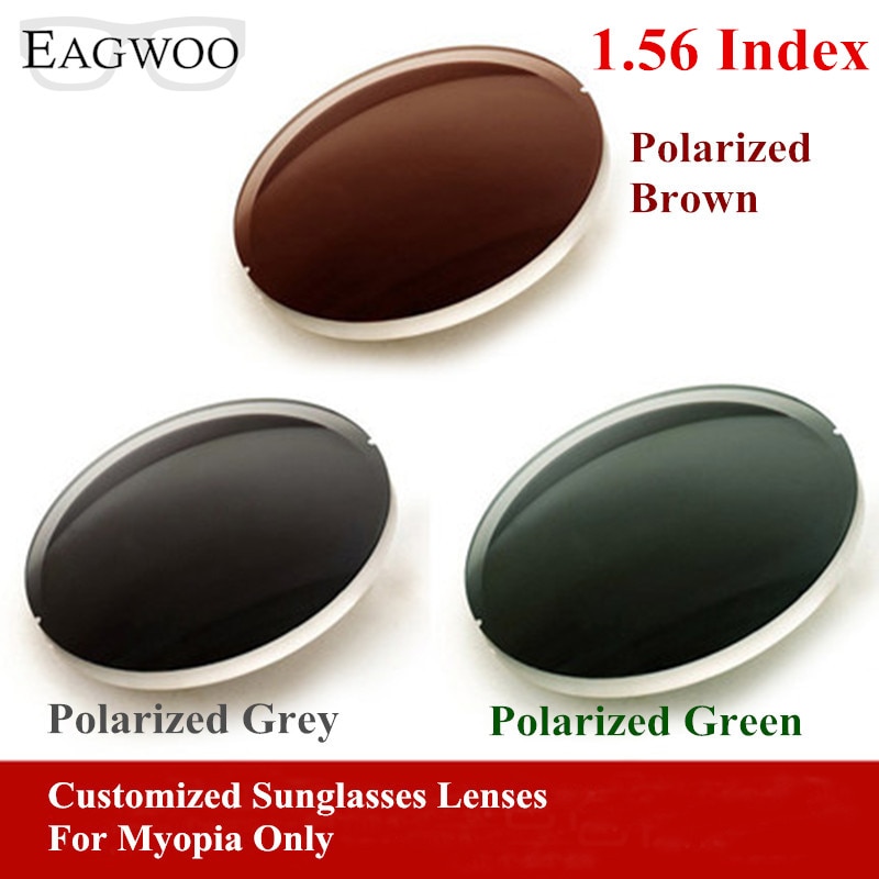 1.56 Index Prescription Sunglasses Polarized Lenses Grey Brown Green Sunglasses Lens for Myopia Anti UVA/UVB Anti Glare 156